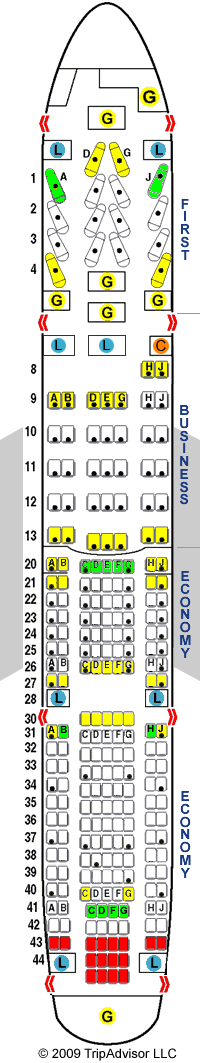 American Airlines Boeing 777-200 (777) Seat Map